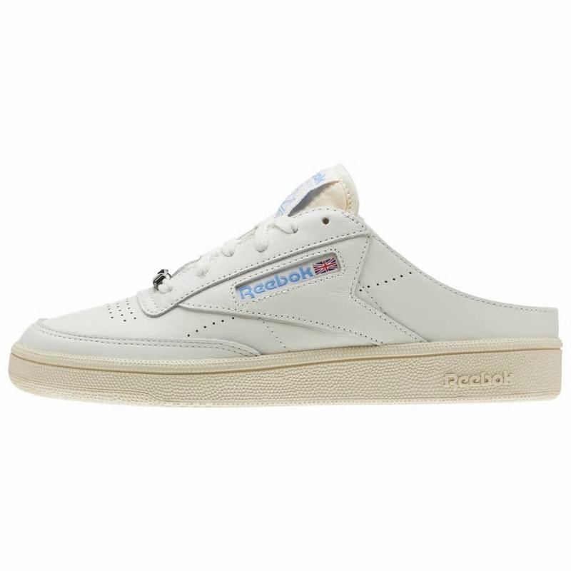 Tenisi Reebok Club C 85 Mule Dama Albi/Albastri Romania OM1160HP